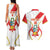 Custom Peru Football Couples Matching Tank Maxi Dress and Hawaiian Shirt Vamos La Bicolor - Wonder Print Shop
