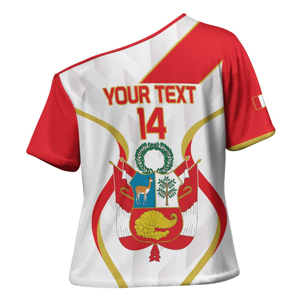 Custom Peru Football Cross Shoulder Shirt Vamos La Bicolor - Wonder Print Shop