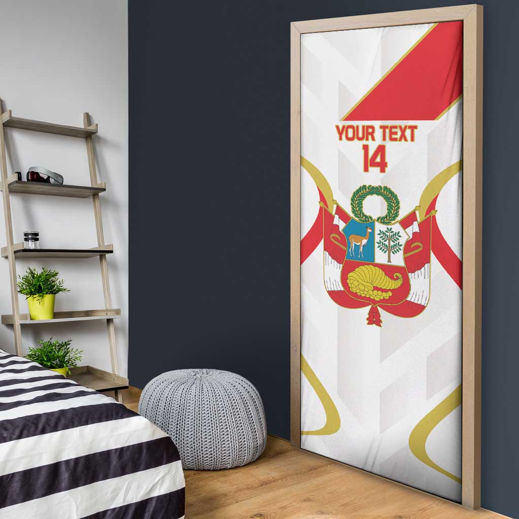 Custom Peru Football Door Cover Vamos La Bicolor - Wonder Print Shop