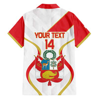 Custom Peru Football Family Matching Long Sleeve Bodycon Dress and Hawaiian Shirt Vamos La Bicolor - Wonder Print Shop