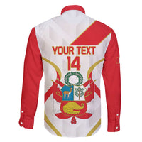 Custom Peru Football Family Matching Long Sleeve Bodycon Dress and Hawaiian Shirt Vamos La Bicolor - Wonder Print Shop