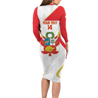 Custom Peru Football Family Matching Long Sleeve Bodycon Dress and Hawaiian Shirt Vamos La Bicolor - Wonder Print Shop