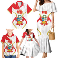 Custom Peru Football Family Matching Mermaid Dress and Hawaiian Shirt Vamos La Bicolor - Wonder Print Shop