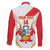 Custom Peru Football Family Matching Off The Shoulder Long Sleeve Dress and Hawaiian Shirt Vamos La Bicolor - Wonder Print Shop