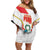 Custom Peru Football Family Matching Off Shoulder Short Dress and Hawaiian Shirt Vamos La Bicolor - Wonder Print Shop