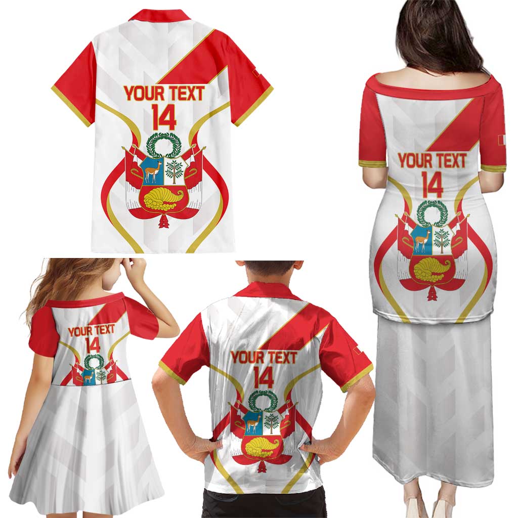 Custom Peru Football Family Matching Puletasi and Hawaiian Shirt Vamos La Bicolor - Wonder Print Shop