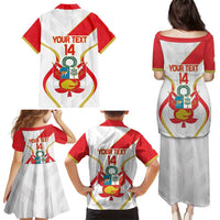 Custom Peru Football Family Matching Puletasi and Hawaiian Shirt Vamos La Bicolor - Wonder Print Shop