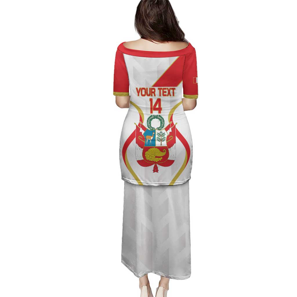 Custom Peru Football Family Matching Puletasi and Hawaiian Shirt Vamos La Bicolor - Wonder Print Shop