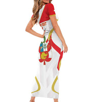 Custom Peru Football Family Matching Short Sleeve Bodycon Dress and Hawaiian Shirt Vamos La Bicolor - Wonder Print Shop