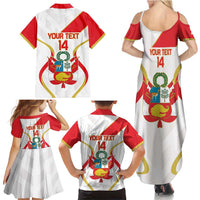 Custom Peru Football Family Matching Summer Maxi Dress and Hawaiian Shirt Vamos La Bicolor - Wonder Print Shop