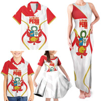 Custom Peru Football Family Matching Tank Maxi Dress and Hawaiian Shirt Vamos La Bicolor - Wonder Print Shop