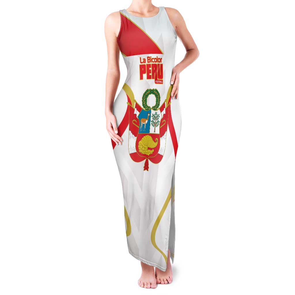 Custom Peru Football Family Matching Tank Maxi Dress and Hawaiian Shirt Vamos La Bicolor - Wonder Print Shop