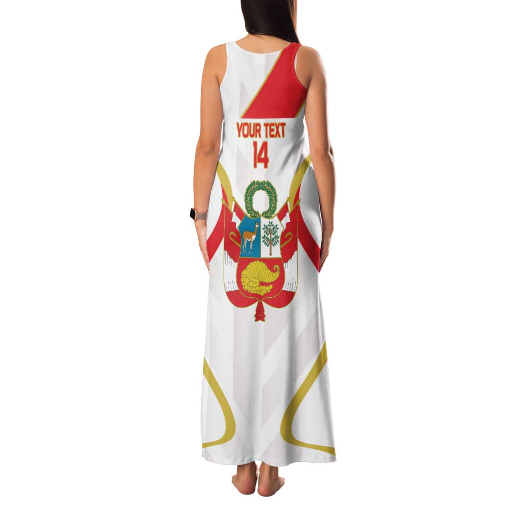 Custom Peru Football Family Matching Tank Maxi Dress and Hawaiian Shirt Vamos La Bicolor - Wonder Print Shop