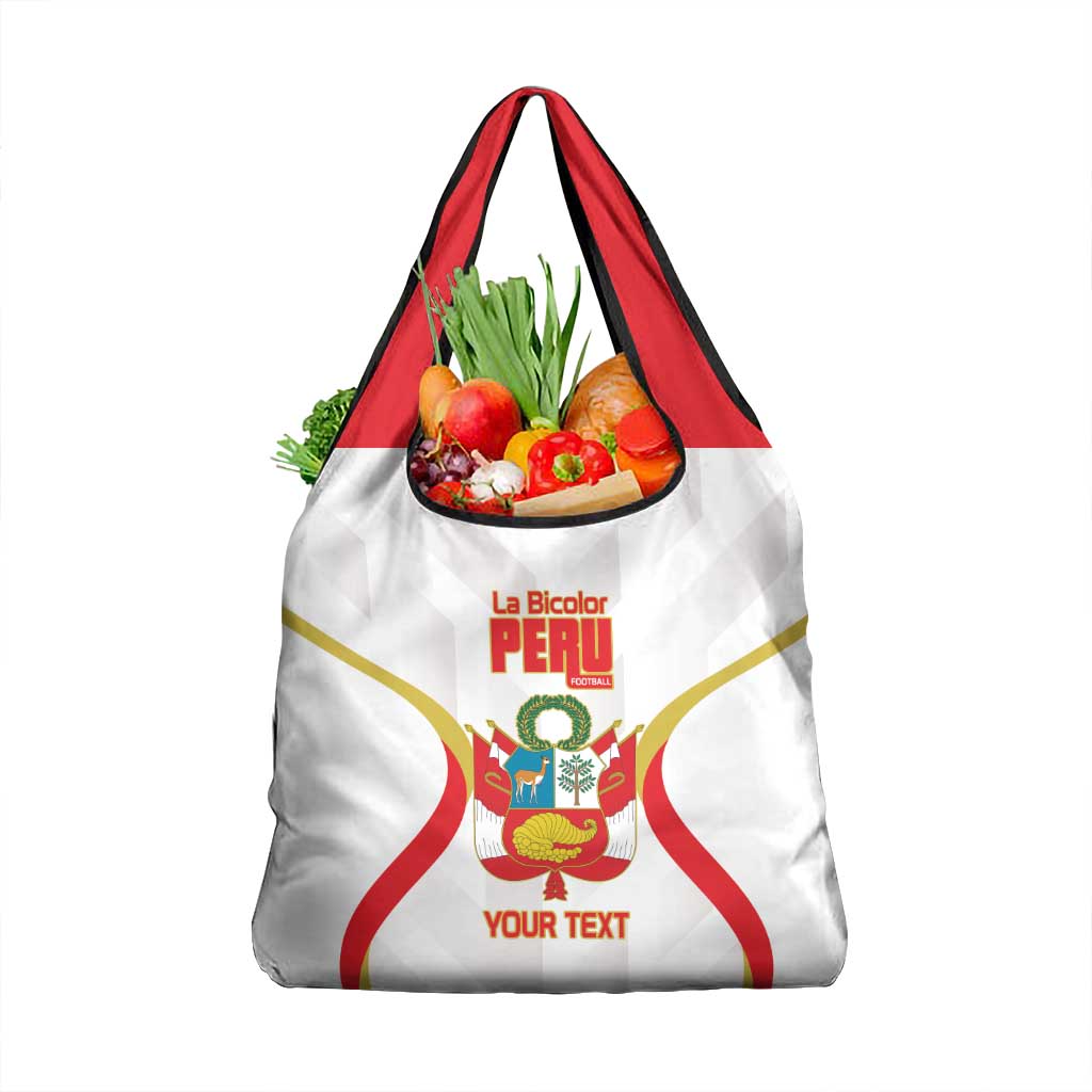 Custom Peru Football Grocery Bag Vamos La Bicolor - Wonder Print Shop