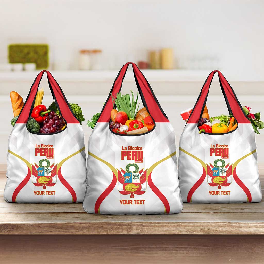 Custom Peru Football Grocery Bag Vamos La Bicolor - Wonder Print Shop
