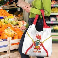 Custom Peru Football Grocery Bag Vamos La Bicolor - Wonder Print Shop