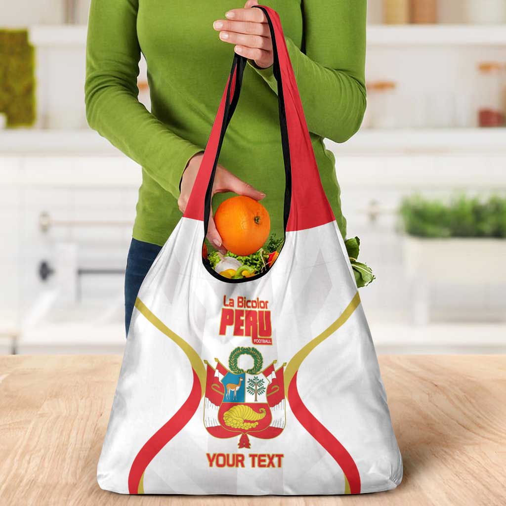 Custom Peru Football Grocery Bag Vamos La Bicolor - Wonder Print Shop