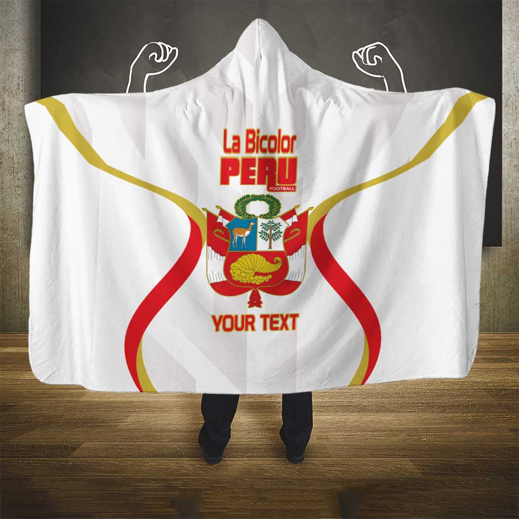 Custom Peru Football Hooded Blanket Vamos La Bicolor - Wonder Print Shop