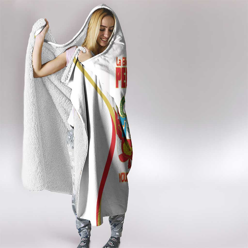 Custom Peru Football Hooded Blanket Vamos La Bicolor - Wonder Print Shop