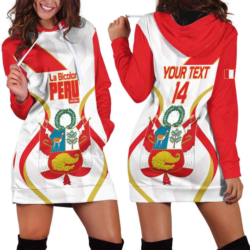 Custom Peru Football Hoodie Dress Vamos La Bicolor - Wonder Print Shop