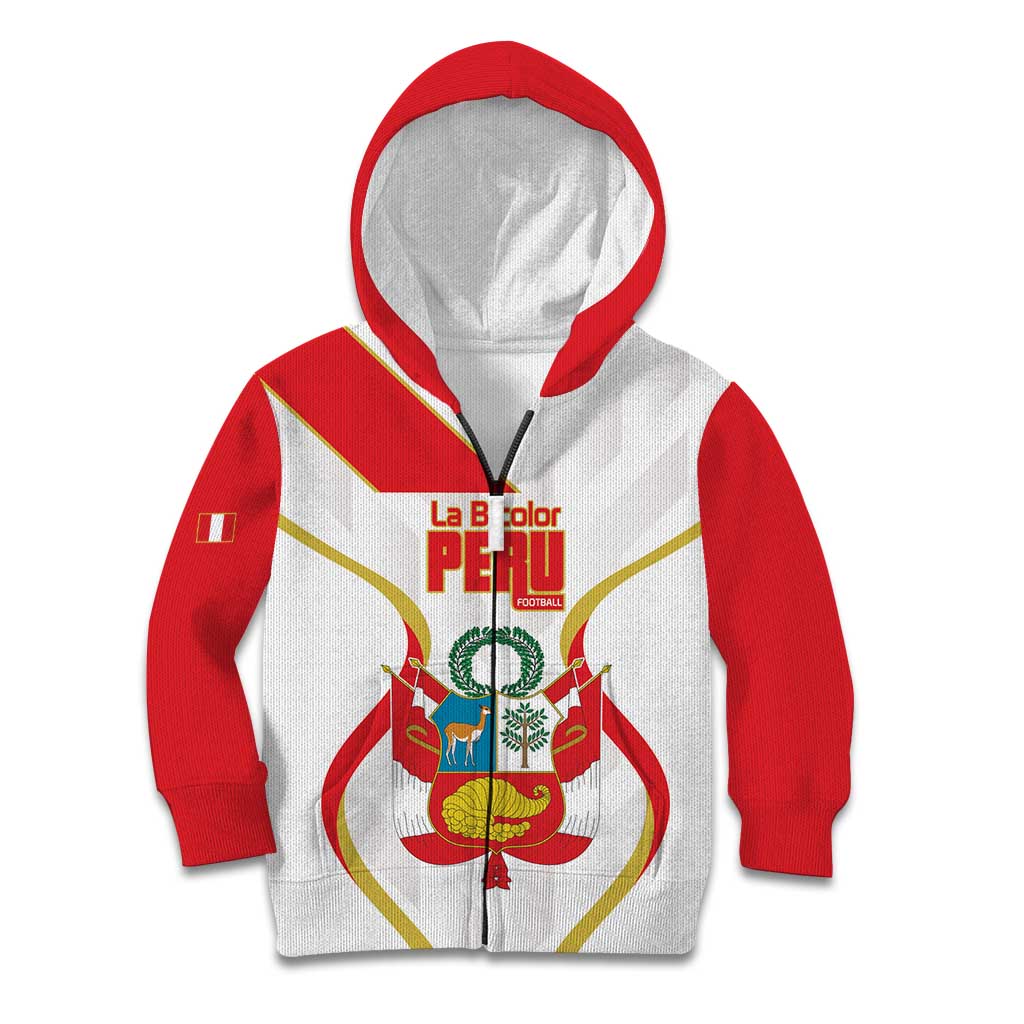 Custom Peru Football Kid Hoodie Vamos La Bicolor - Wonder Print Shop
