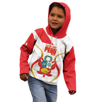 Custom Peru Football Kid Hoodie Vamos La Bicolor - Wonder Print Shop