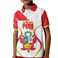 Custom Peru Football Kid Polo Shirt Vamos La Bicolor - Wonder Print Shop