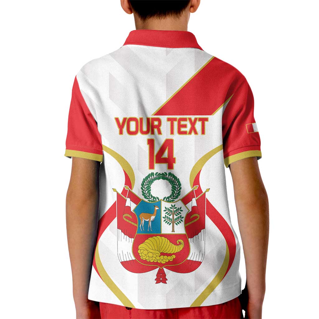 Custom Peru Football Kid Polo Shirt Vamos La Bicolor - Wonder Print Shop