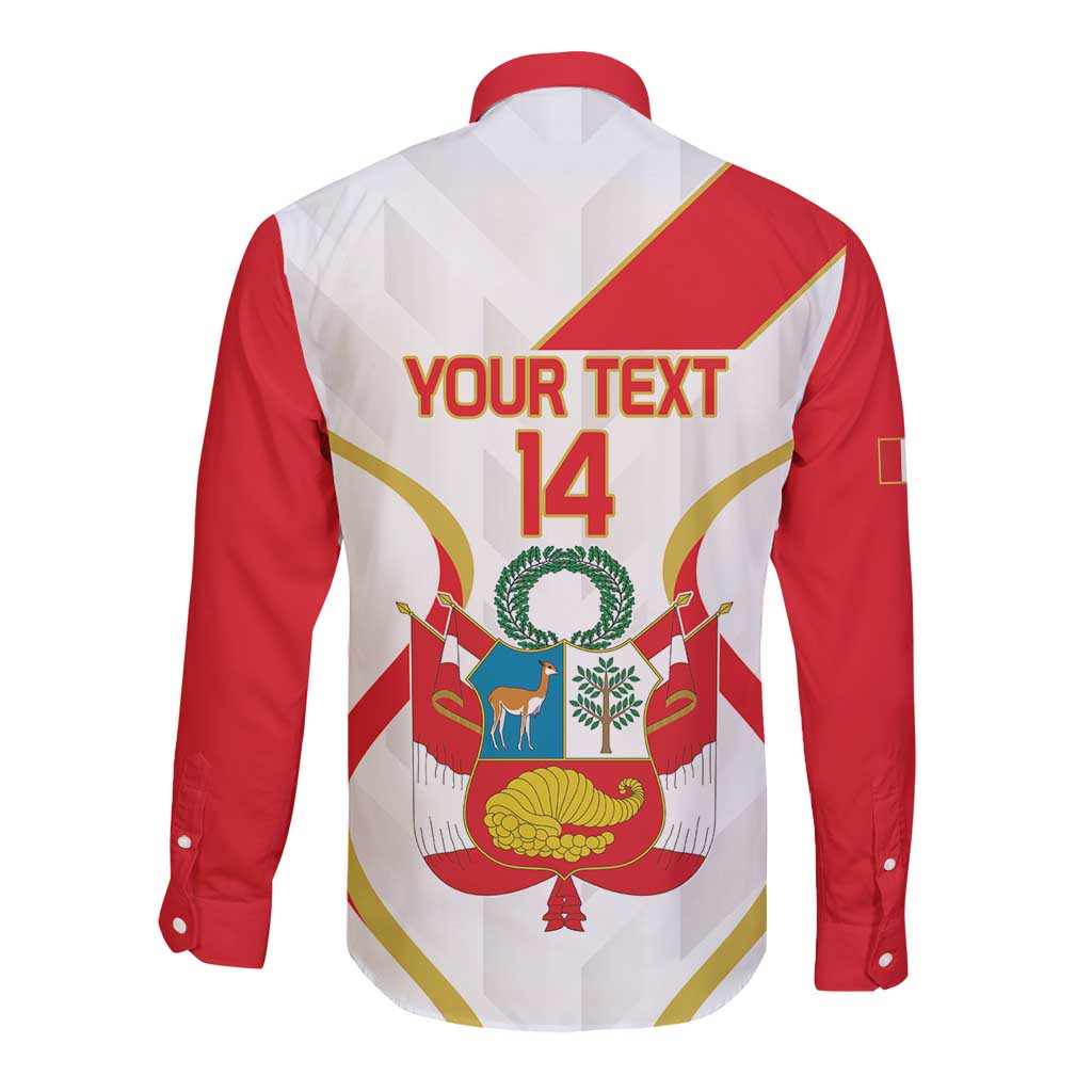 Custom Peru Football Long Sleeve Button Shirt Vamos La Bicolor - Wonder Print Shop