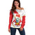 Custom Peru Football Off Shoulder Sweater Vamos La Bicolor - Wonder Print Shop