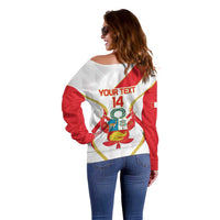 Custom Peru Football Off Shoulder Sweater Vamos La Bicolor - Wonder Print Shop