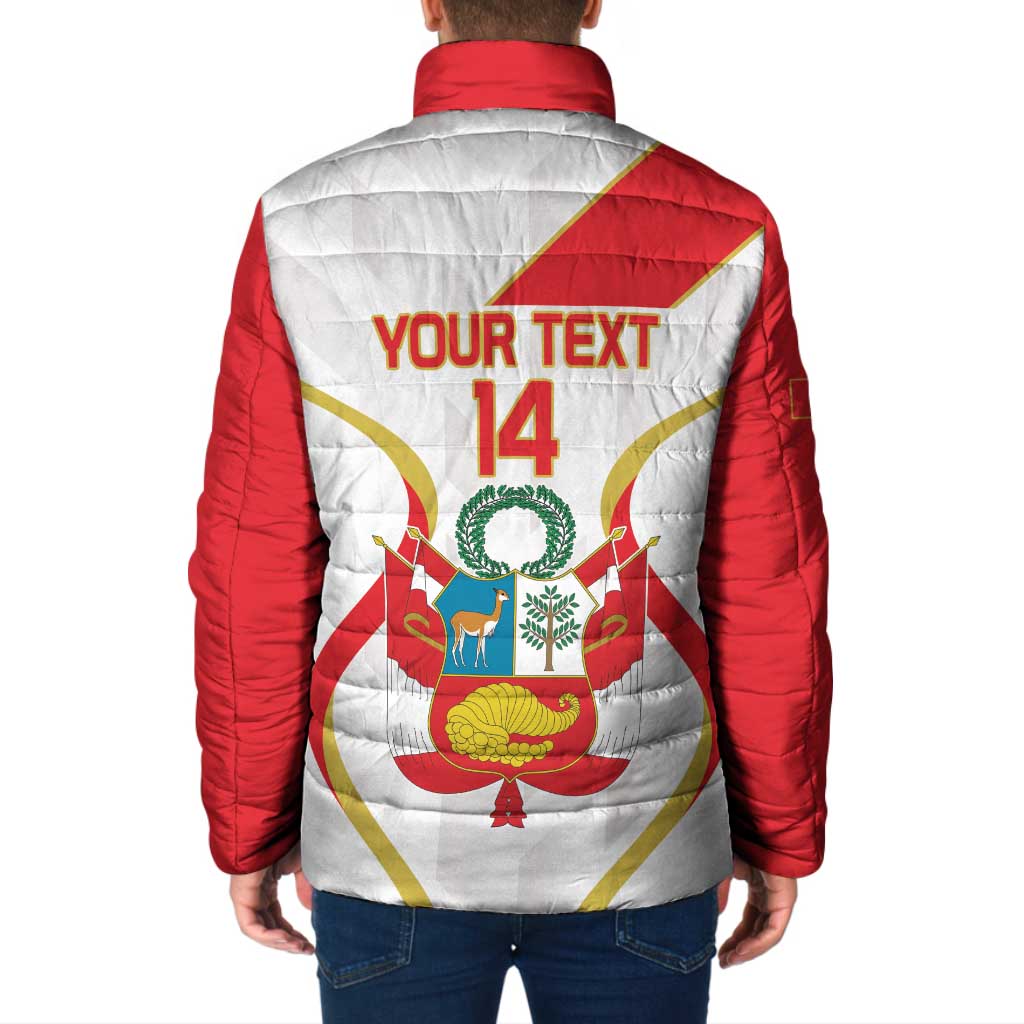 Custom Peru Football Padded Jacket Vamos La Bicolor - Wonder Print Shop