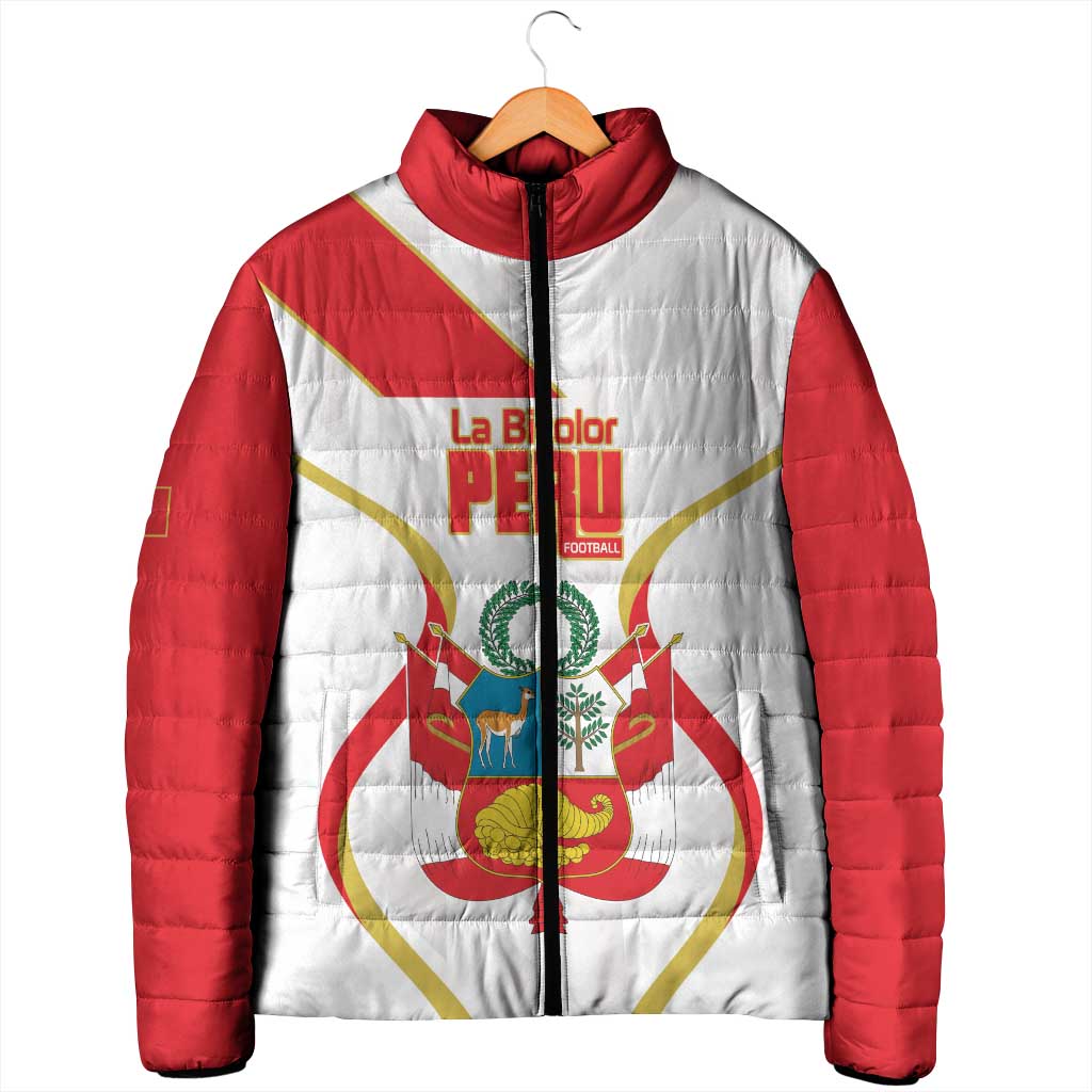 Custom Peru Football Padded Jacket Vamos La Bicolor - Wonder Print Shop