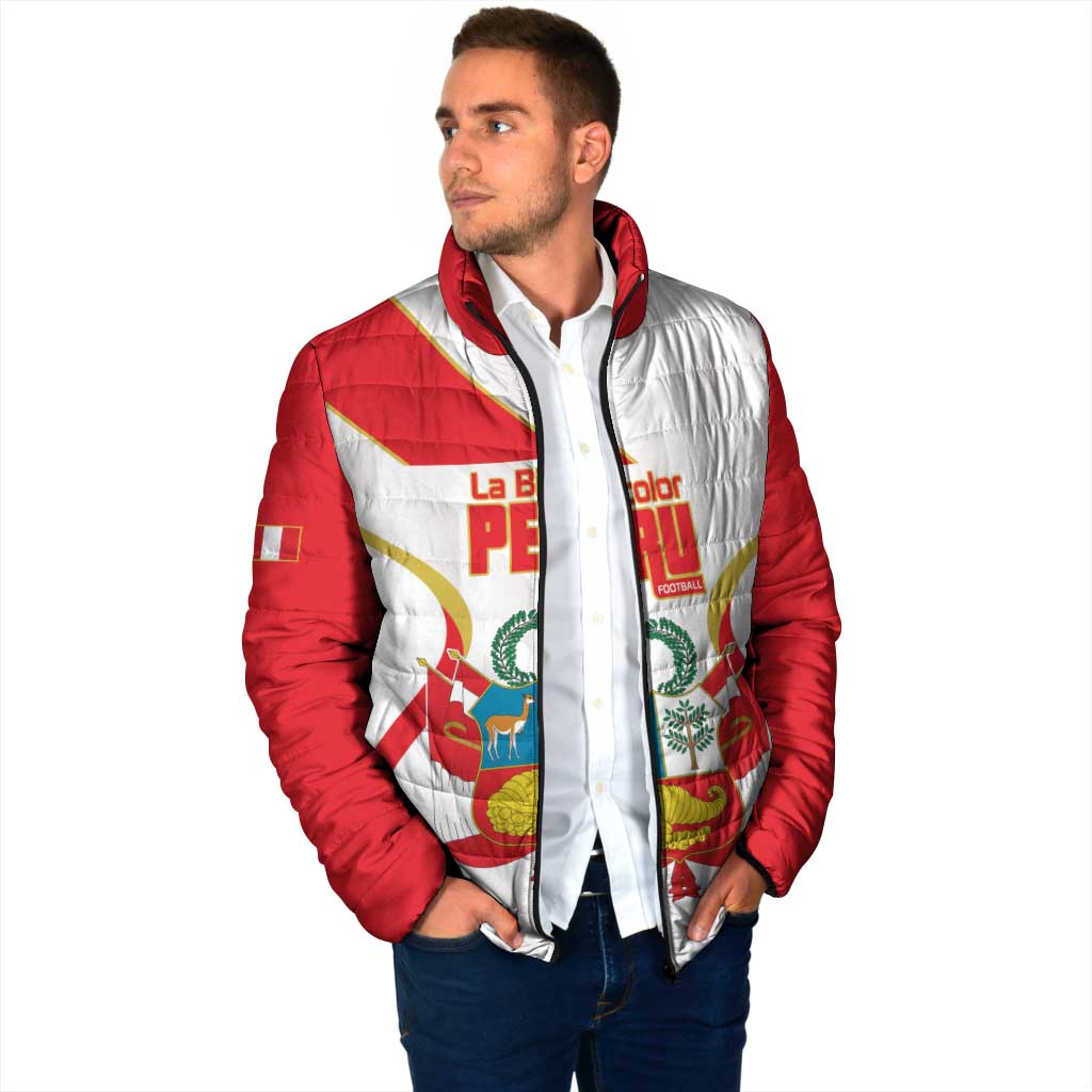 Custom Peru Football Padded Jacket Vamos La Bicolor - Wonder Print Shop