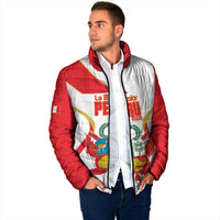 Custom Peru Football Padded Jacket Vamos La Bicolor - Wonder Print Shop
