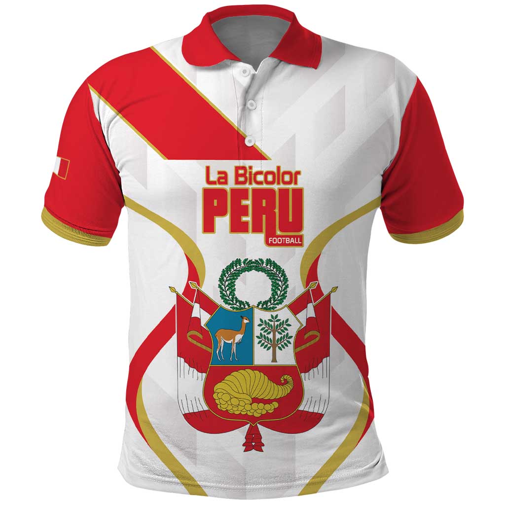 Custom Peru Football Polo Shirt Vamos La Bicolor - Wonder Print Shop