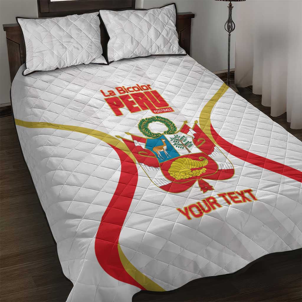 Custom Peru Football Quilt Bed Set Vamos La Bicolor - Wonder Print Shop