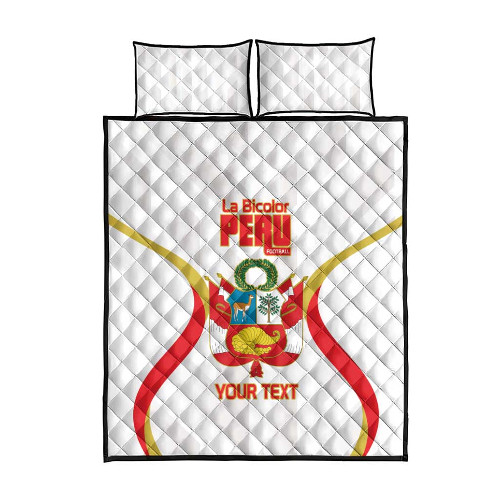 Custom Peru Football Quilt Bed Set Vamos La Bicolor - Wonder Print Shop