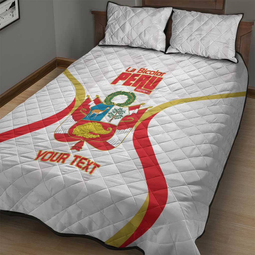 Custom Peru Football Quilt Bed Set Vamos La Bicolor - Wonder Print Shop
