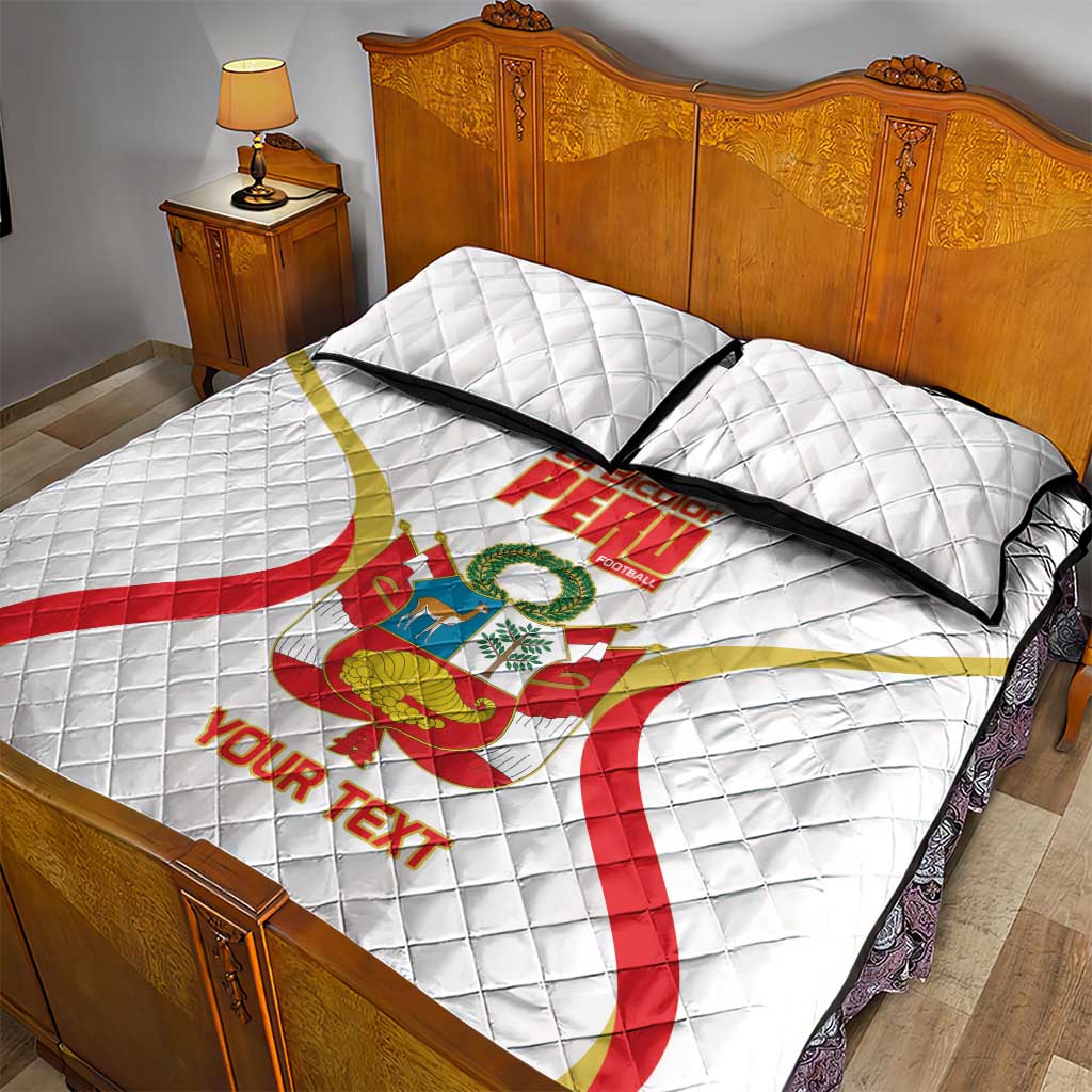 Custom Peru Football Quilt Bed Set Vamos La Bicolor - Wonder Print Shop