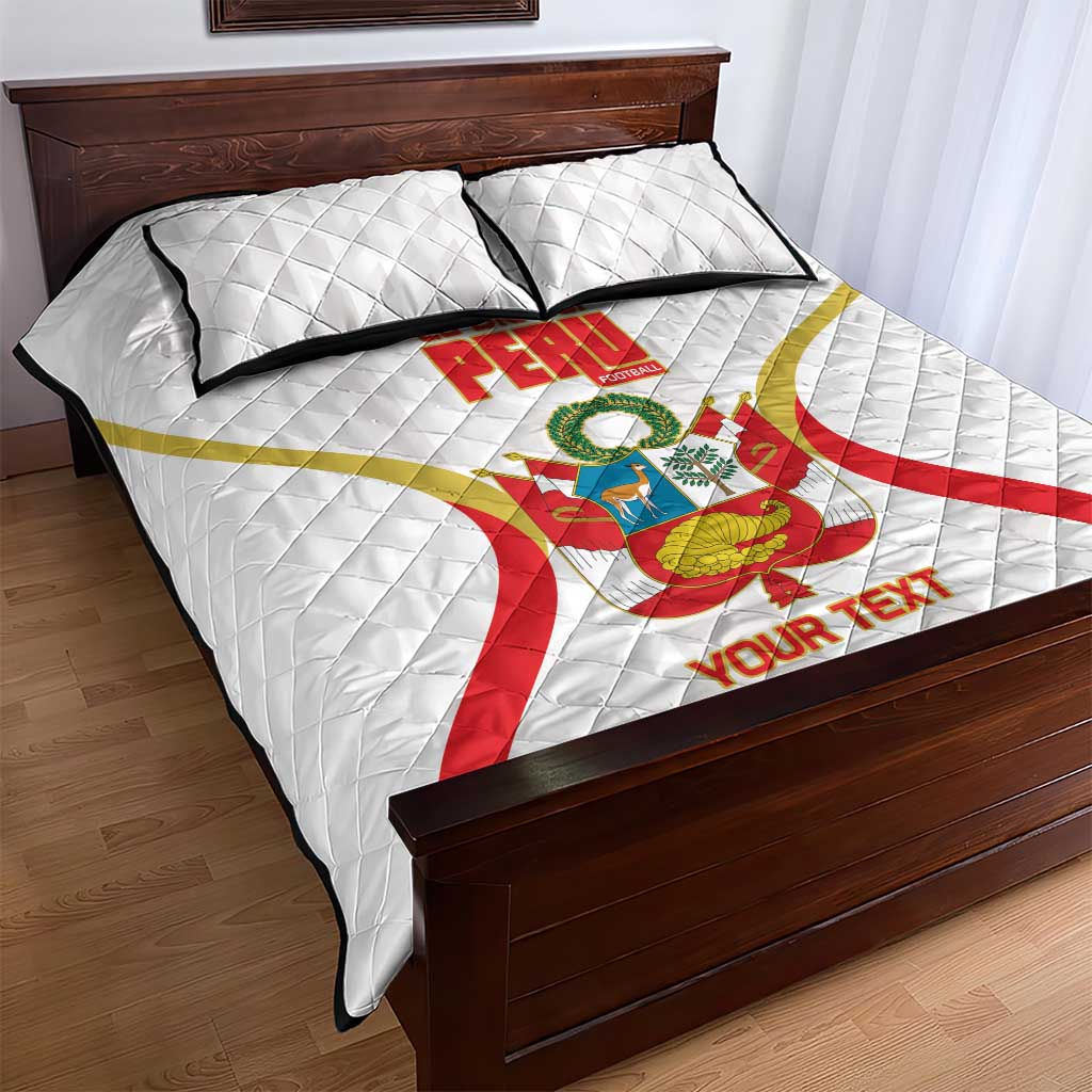 Custom Peru Football Quilt Bed Set Vamos La Bicolor - Wonder Print Shop