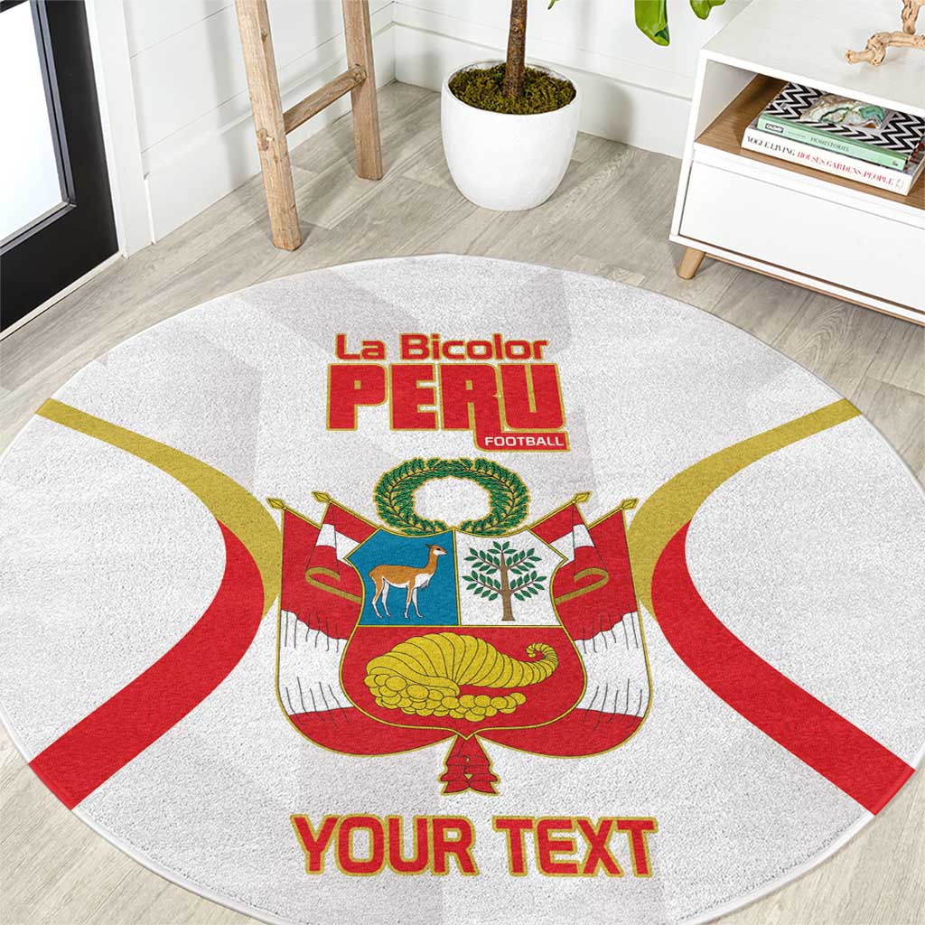 Custom Peru Football Round Carpet Vamos La Bicolor - Wonder Print Shop