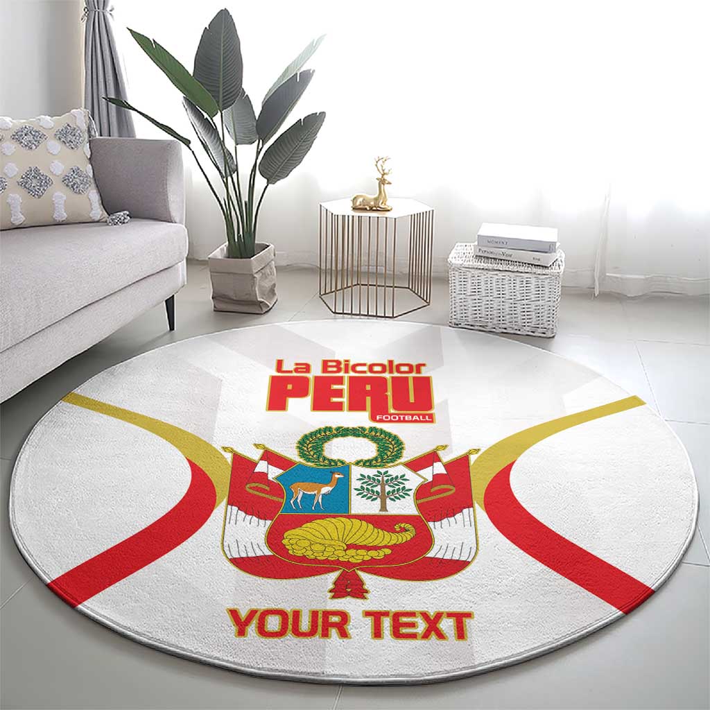 Custom Peru Football Round Carpet Vamos La Bicolor - Wonder Print Shop