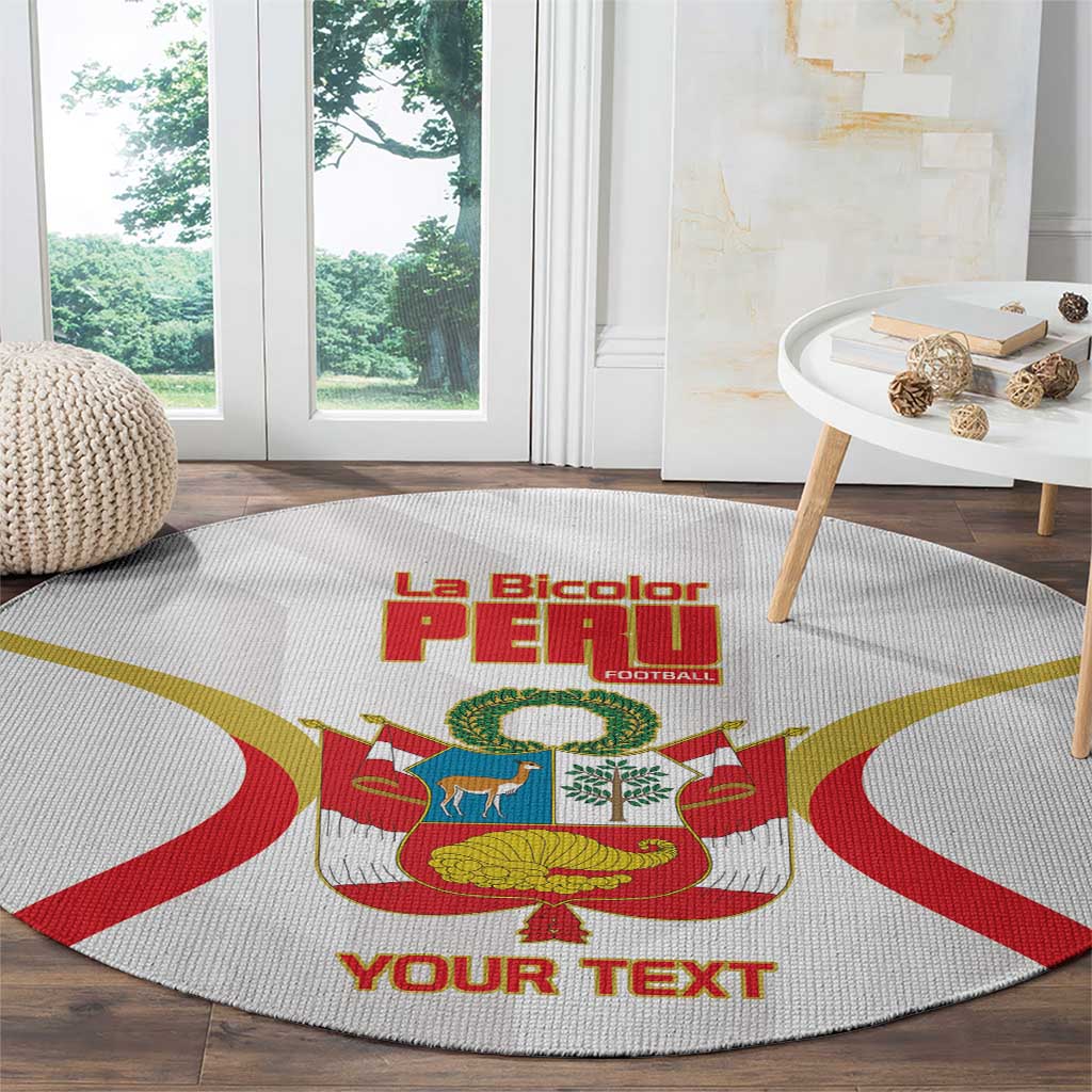 Custom Peru Football Round Carpet Vamos La Bicolor - Wonder Print Shop