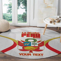 Custom Peru Football Round Carpet Vamos La Bicolor - Wonder Print Shop