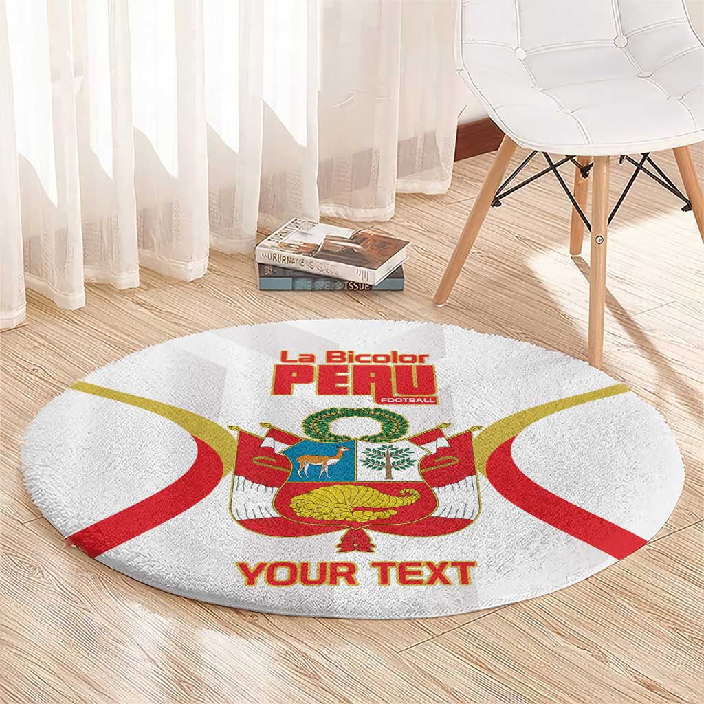 Custom Peru Football Round Carpet Vamos La Bicolor - Wonder Print Shop