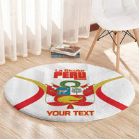 Custom Peru Football Round Carpet Vamos La Bicolor - Wonder Print Shop