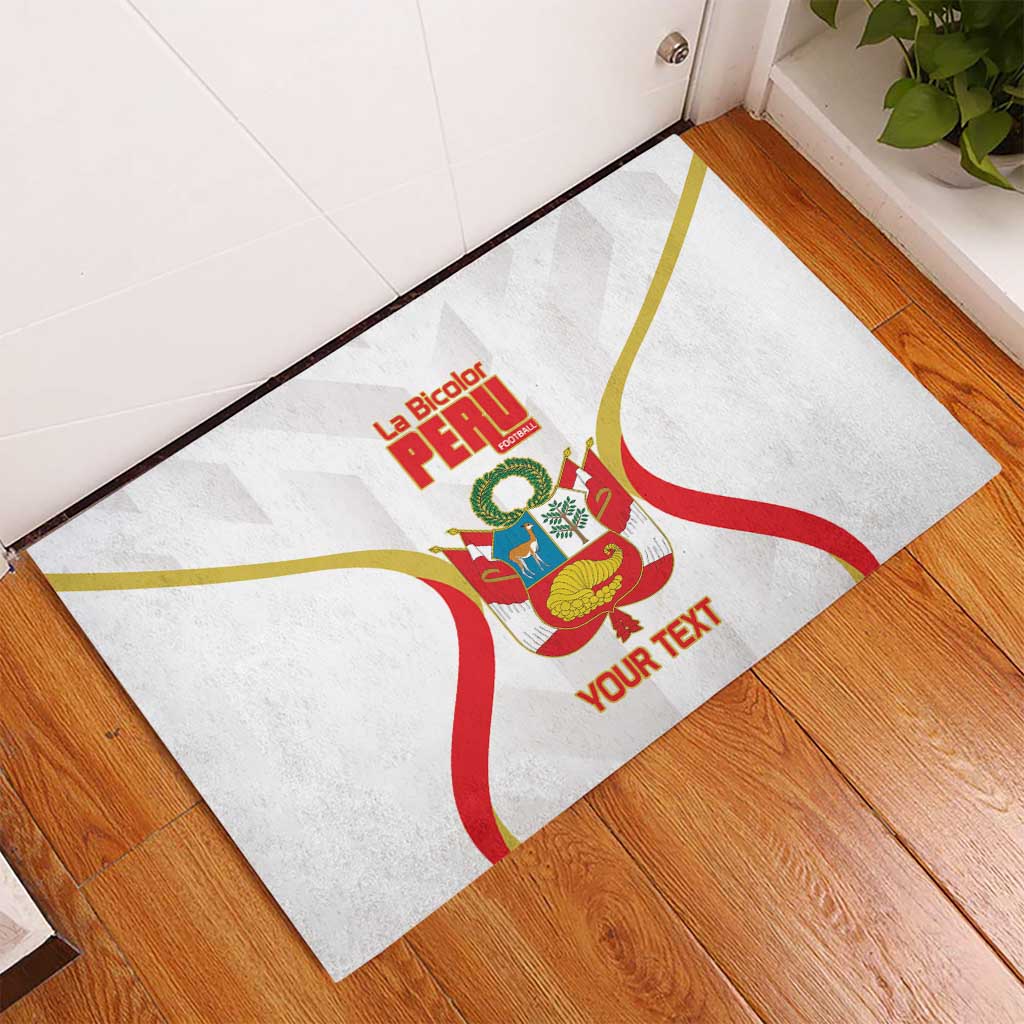 Custom Peru Football Rubber Doormat Vamos La Bicolor - Wonder Print Shop