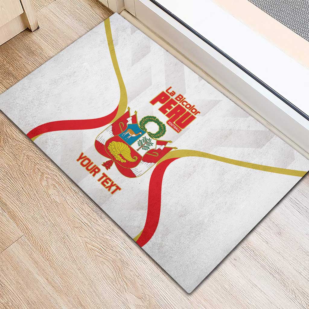 Custom Peru Football Rubber Doormat Vamos La Bicolor - Wonder Print Shop