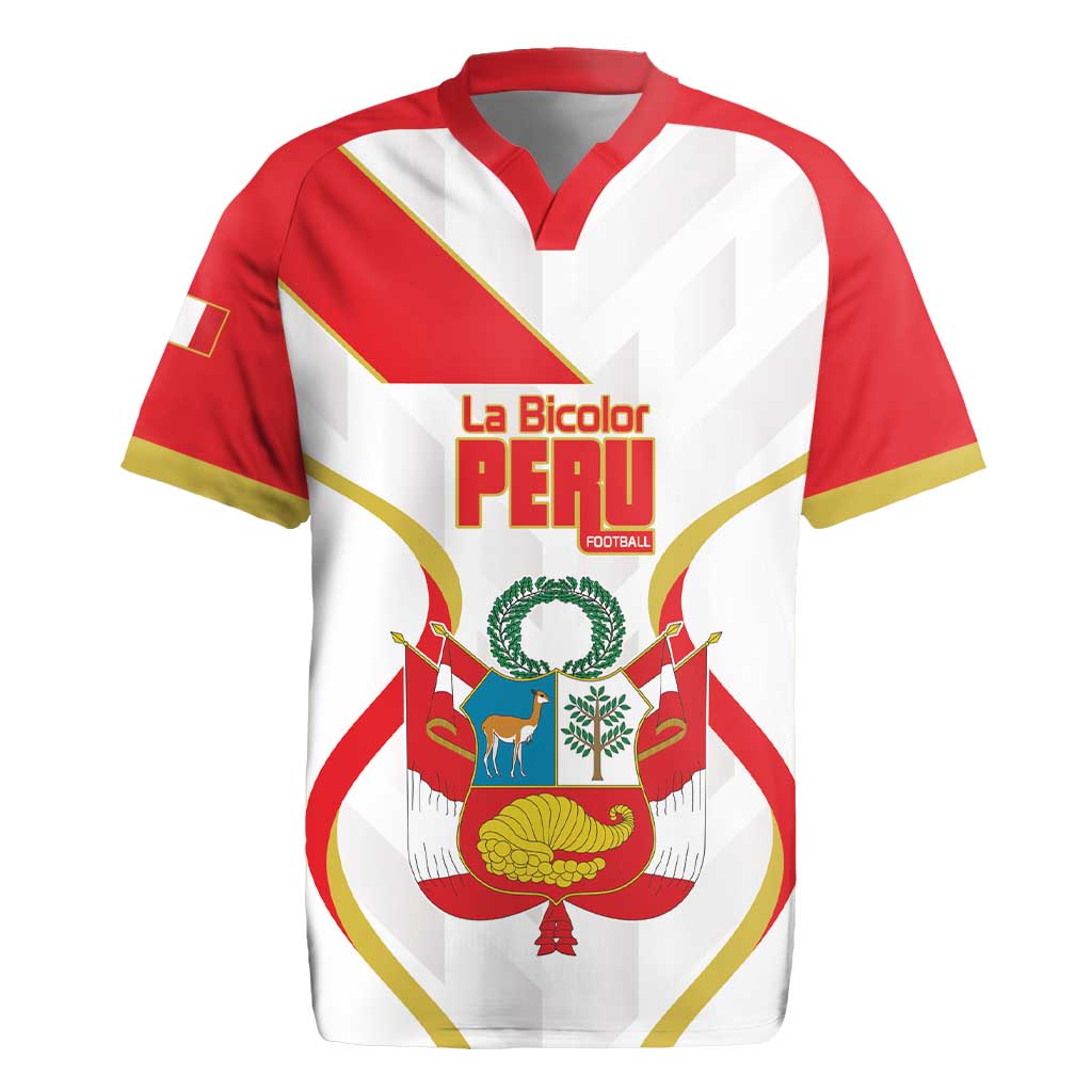 Custom Peru Football Rugby Jersey Vamos La Bicolor - Wonder Print Shop